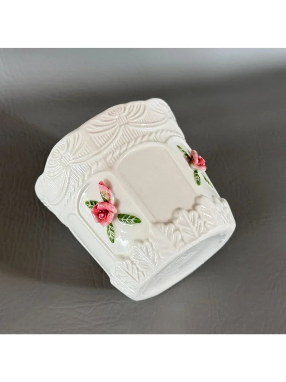 Vintage Bloom Rite Ceramic Rose Planter Cachepot Victorian Shabby Chic 5